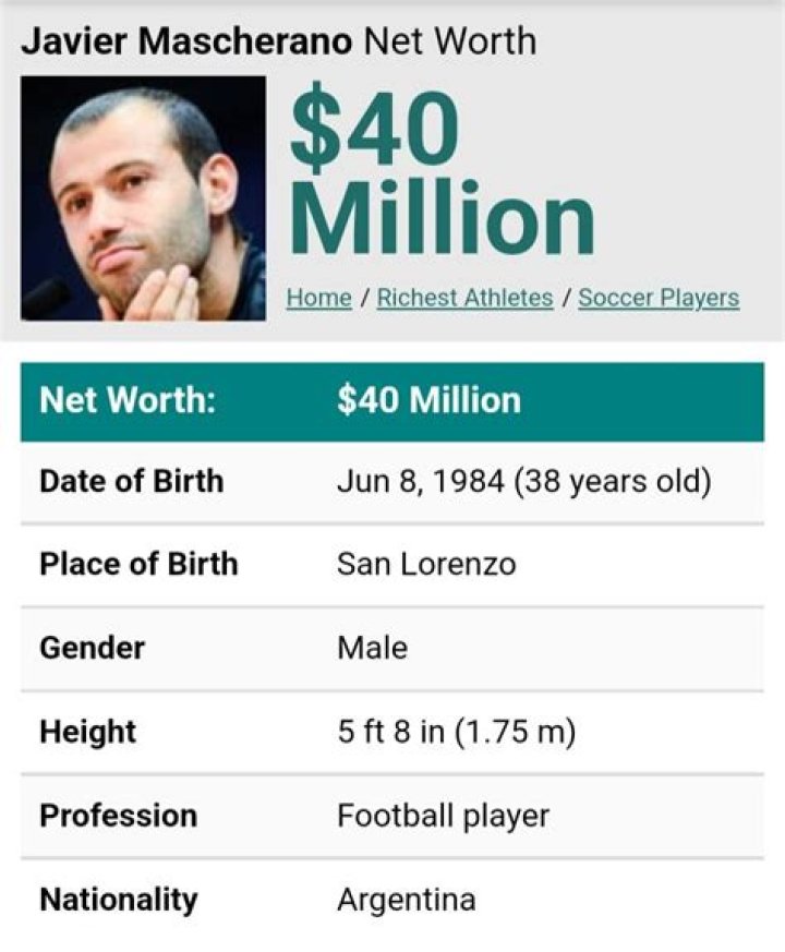 Javier Mascherano - Net Worth, Age, Height, Birthday, Bio, Wiki!